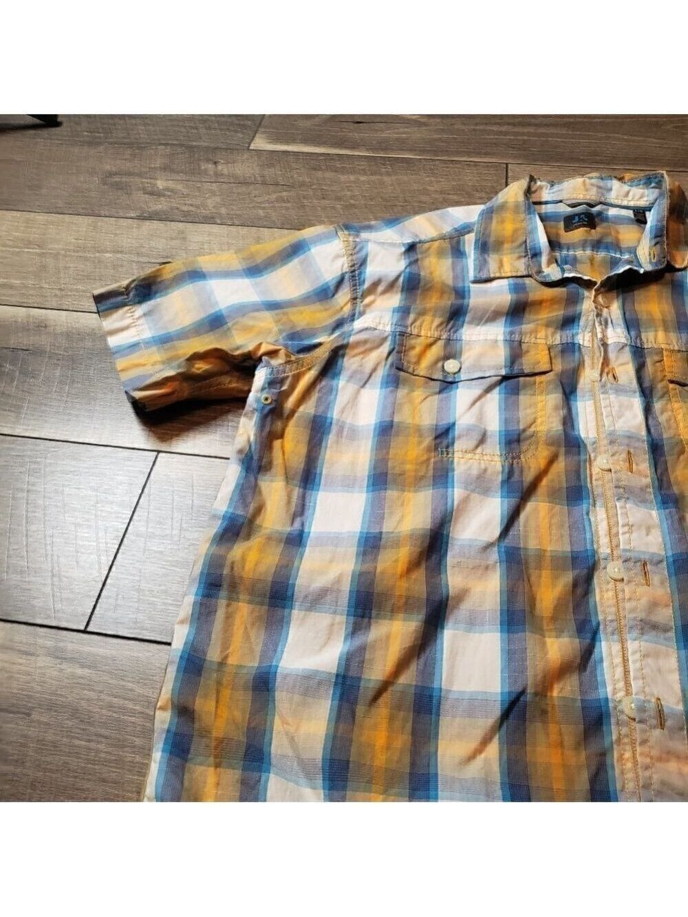 Just Keep Livin Men's Button Up Plaid Shirt - Picture 6 of 8